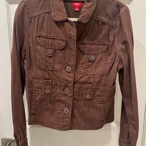 Trendy Brown Jean Jacket